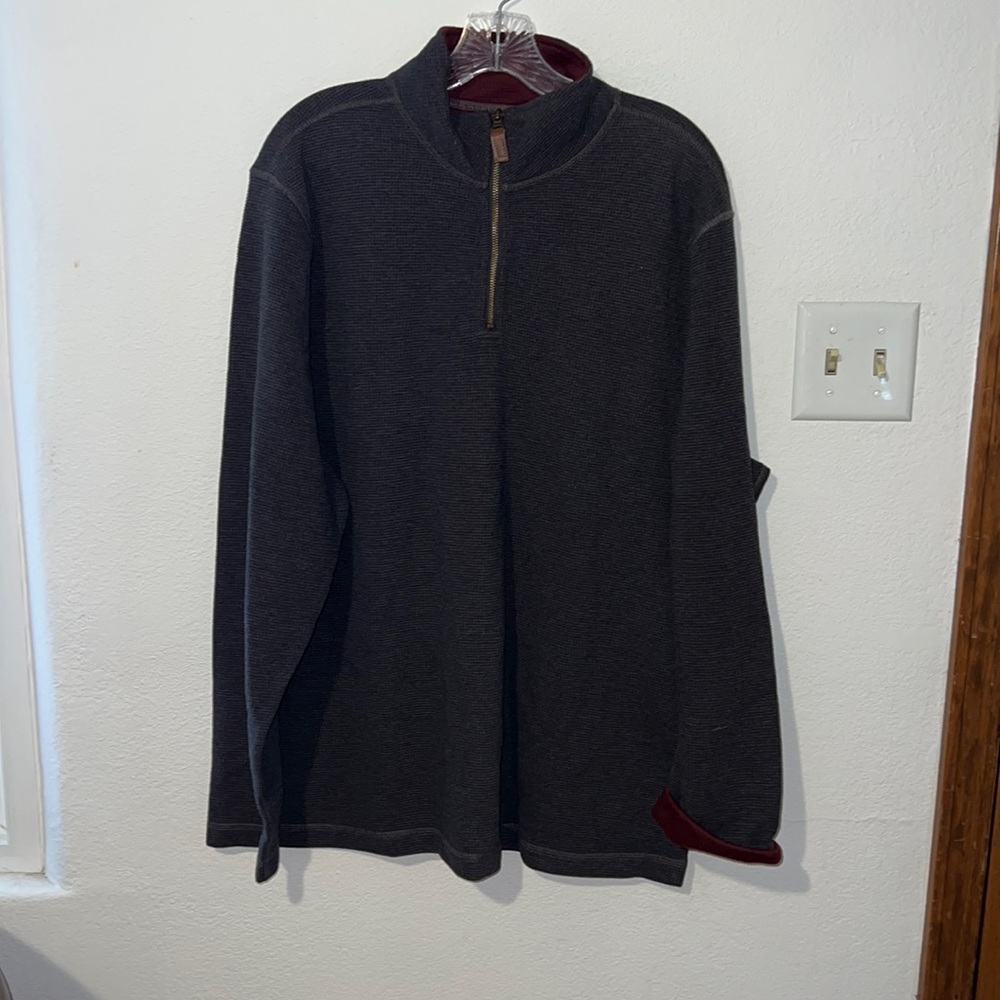 One Day Away Mens Heathered Quarter Zip Long Sleeve Pull Over Size XL NWT